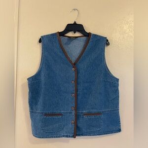 Bushwacker Vintage womens Suede trim vest sz XL